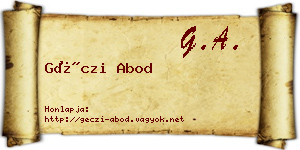 Géczi Abod névjegykártya